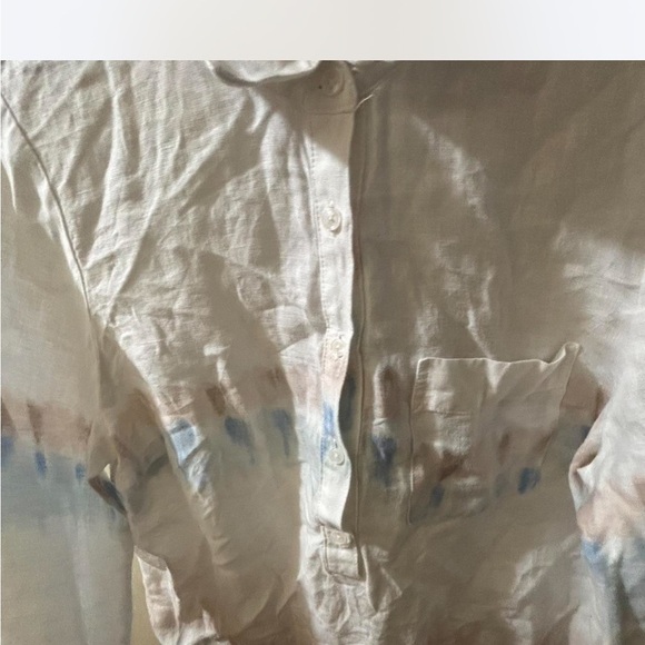 INC international Cream Tie Dye Long Sleeve‎ Pullover Blouse Top - Picture 2 of 6